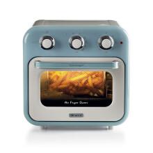 Ariete 4632 Vintage Air Fryer, 1400 W, 2 in 1, 16L Capacity, Accessories Included, 60 Minute Timer, Double Glass, Light Blue