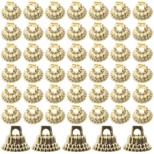 Alipis DIY Christmas Ball Pendant Caps Ornament Tops for Hanging Baubles Easy String Design Creative Christmas Tree Decoration Accessories Gold Tone
