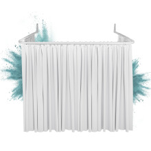 Erica U-shaped Shower Curtain Rail, Shower Curtain Pole 85x95x85 cm, Wall Mounted Shower Pole without Ceiling Mount, Shower Rail in White Powder Coat