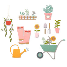 Sizzix Thinlits Die Set 23 Pack 664379 Garden Shed by Sophie Guilar; Ideal for Card Making.