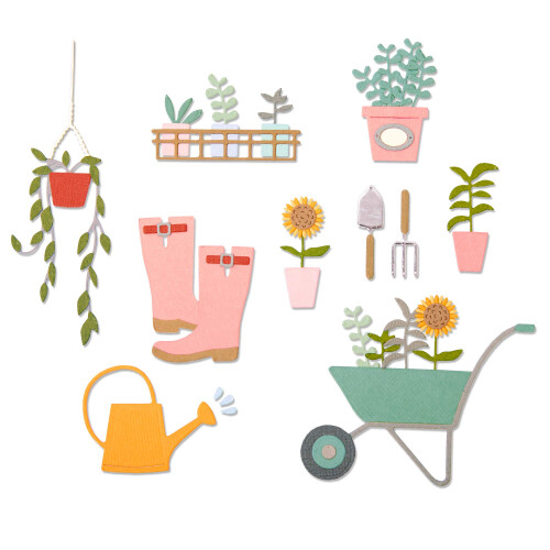 Sizzix Thinlits Die Set 23 Pack 664379 Garden Shed by Sophie Guilar; Ideal for Card Making.