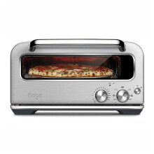 Sage - The Smart Oven Pizzaiolo - Brick Oven for Wood Fired Style Pizza - Leopard Spotted Crust 400C, 7 Presets & Manual Mode - Peel & Pan included