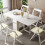 Extendable Dining Table Set, Drop Leaf Dining Table With 4 Chairs, Solid Wood Kitchen Table, Space Saving Compact Folding Dining Room Table, for Home 2