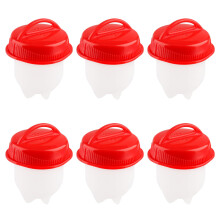 Rumyve 6pcs Non Stick Silicone Egg Boiler,No Shell Egg Poacher Cups,Egg Boiler Cooker Steamer Fast Cooking Egg for Kitchen,Breakfast