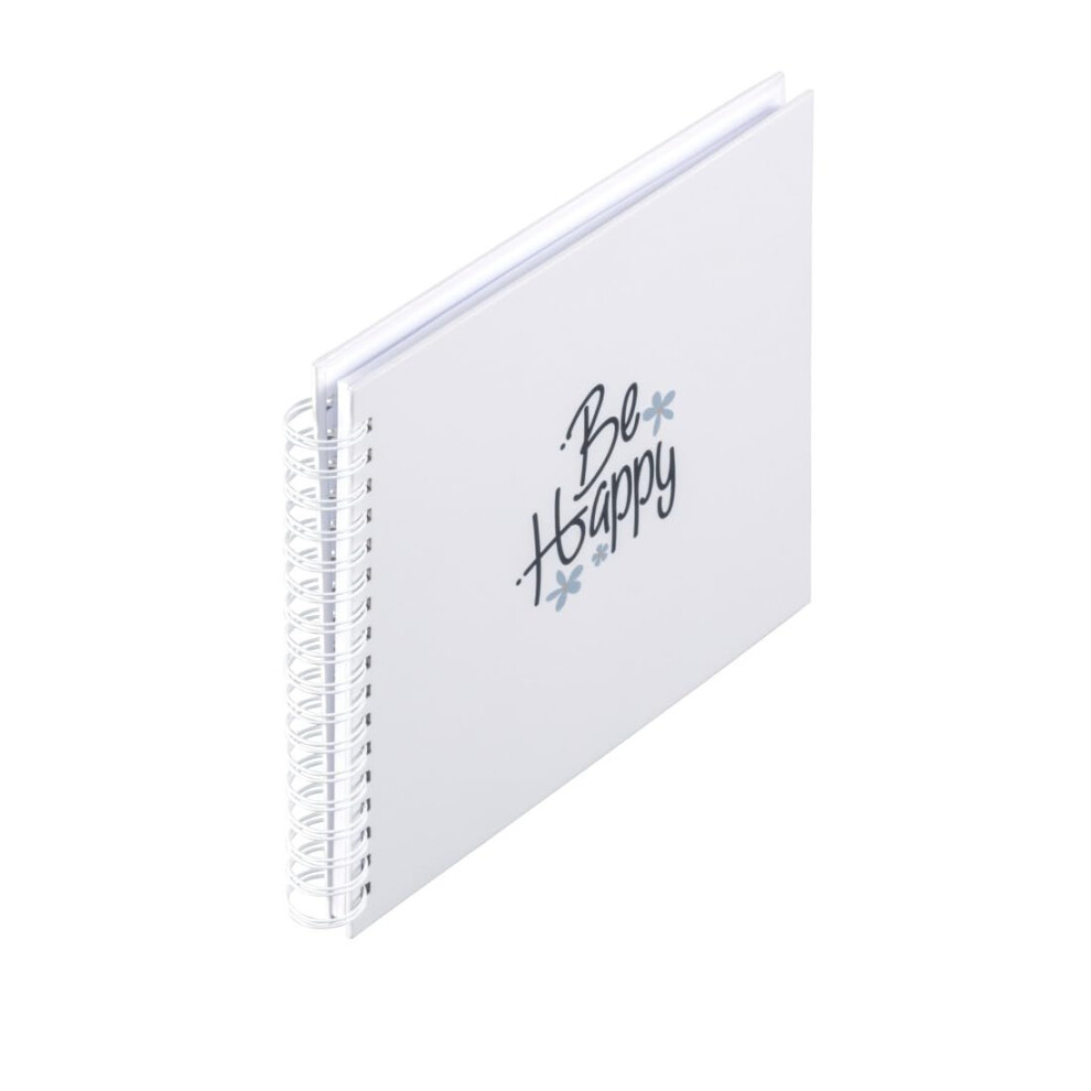 Hama Photo Album "Good Things" (Spiral Bound Scrapbook For 100 Photos 10X15 Cm, 50 Pages, 28X24 Cm Diy Album For Memories And Creative Design) White
