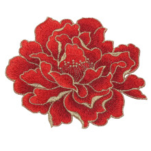 sourcing map Peony Floral Patches, 5.7" Embroidered Flower Appliques, Sew on Garment Patches Embellishments for Clothes Jeans Jackets Bags DIY Crafts