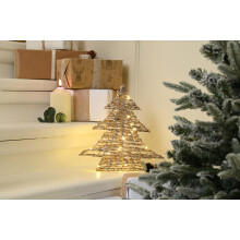 Festive Productions Light-Up LED Champagne Gold Tree - 30cm - Battery Operated - Perfect Christmas Decoration - Festive Christmas Lights - Light Up C