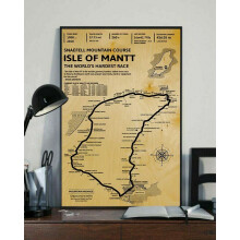 Krouterebs Snaefell Mountain Course Isle of Man Tt The World's Hardest Race Poster Metal Tin Sign Vintage Decoration Garage Home Garden Cafes Kitchen