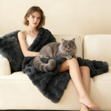 Luxury Faux Fur Electric Heated Throw Blanket UK - 8 Heat Settings, 10-Hour Timer, Overheat Protection & OEKO-TEX Certified, Soft Fluffy for Family,