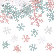CHGCRAFT 320 Pcs 4 Colors Snowflakes Confetti Decorations Christmas Snowflake Paper Confetti for Party Table & Wall Decorations