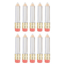VOANZO 10pcs Clear Lip Gloss Tubes - Pencil Shaped Refillable Lip Balm Containers Mini Plastic Bottles for DIY Makeup Perfect for Women & Girls