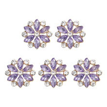 PATIKIL 5pcs Rhinestone Buttons for Clothing, 0.8"(20mm) Flower Crystal Buttons Diamond Flowers Embellishments Sew on Bulk for Crafts DIY Sewing Clot