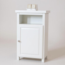 ALL WHITE Small Cabinet with Shelf, Solid Wooden Slim Cabinet for Hallway or Livingroom, Ready Assembled Narrow Unit