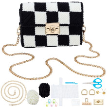 FREEBLOSS Plastic Mesh Bag Kit Blank Canvas Sheet DIY Crochet Bag Handmade Crossbody Bags Mesh Plastic Canvas Sheets for Crafting Projects with Black