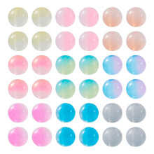 Spritewelry 585pcs Round Acrylic Beads 7.5mm Transparent Two-Tone Loose Beads 9 Colors Craft Bead Pastel Beads for DIY Crafts Bracelets Necklace Earr