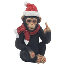 Lesser & Pavey Xmas Monkey With Hat 12cm Figurines & Ornaments For Home & Office | Decorative Home Accessories Statues For Indoor & Outdoor | Lovely