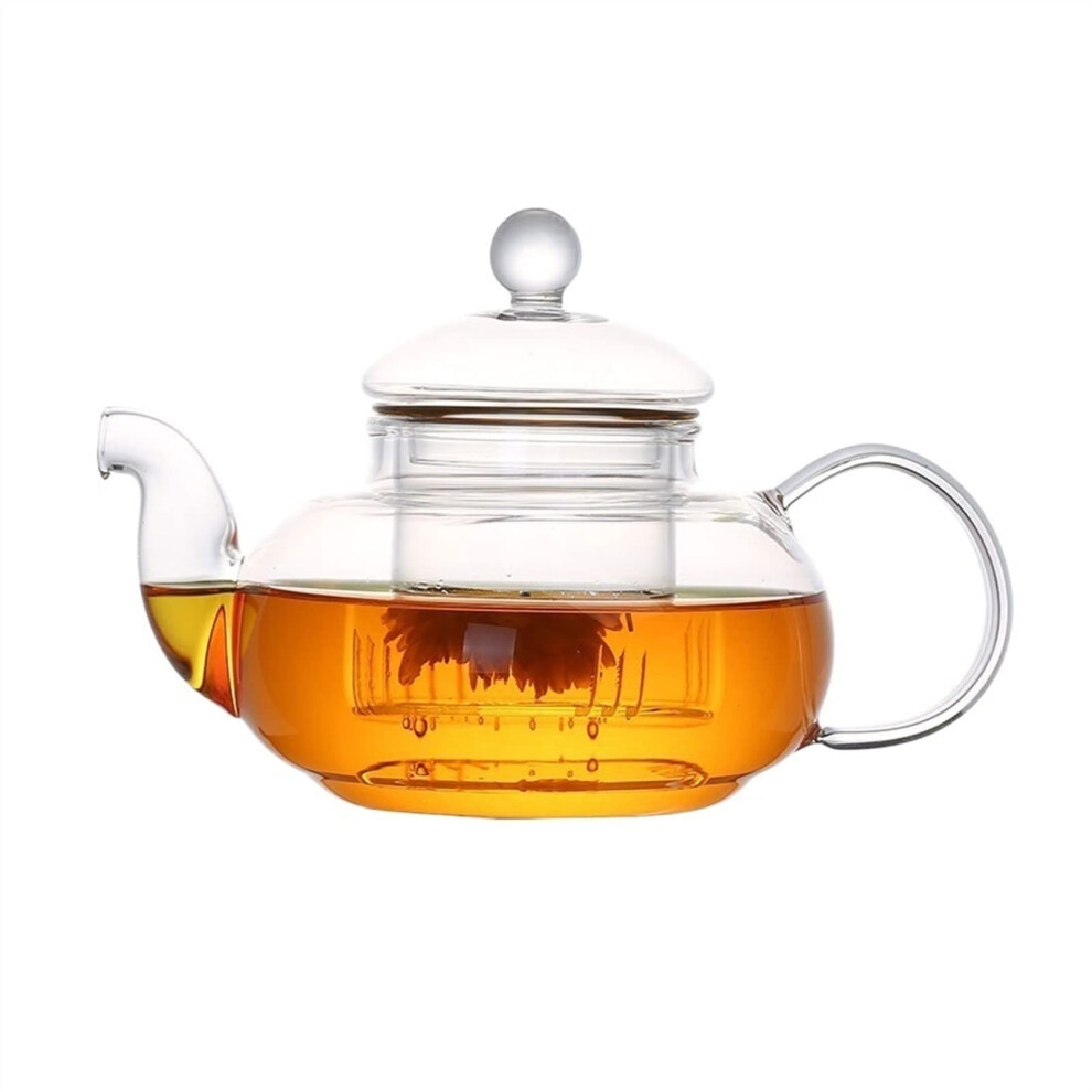 Teapot Heat Resistant Glass Teapot Office Tea Maker with Filter Minimalist Transparent Coffee Maker, 1000ML Tea Kettle-image-OPC-PPQWMVF-NEW