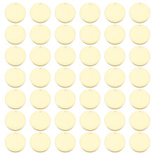 sourcing map Round Brass Tags, 58Pcs 14mm/0.6" Blank Brass Disc Stamping Tag with Hole for DIY Crafts Pendants Labeling Making