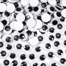 TOAOB 300 Pieces Self-Adhesive Wiggly Eyes Round Black White 25 mm DIY Scrapbooking Craft Accessories