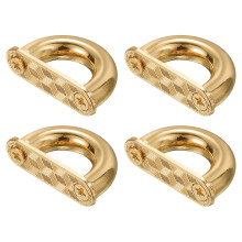 M METERXITY 4-Pack D-Ring Connector Buckles, Alloy Arch Bridge Buckle Chain Strap Connector with Screws for Bag/DIY/Leather Craft/Backpack Making[Gol