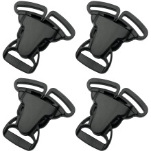 ZZHXSM 4PCS Black Plastic Tee Split Buckle 3 Way Snap In Dining Chair Buckle 1 inch I.D. Multi Directional Seat Buckle Applied to Webbing Straps Fixe