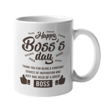 Happy Boss Day. Thank You For Being A Constant Source Of Inspiration. Great Boss Coffee & Tea Gift Mug For Managers, Supervisors, Executive Officers,