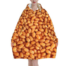 Baked Beans,Women's Oversized Wearable Blanket Hoodie, Blanket Sweatshirt,Flannel Pullover Blanket