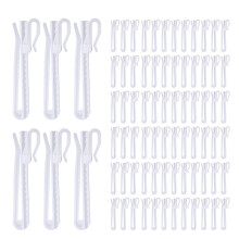 senylanhxy 80 Pcs Plastic Curtain Hooks, Adjustable Pinch Pleat Hooks, Ratchet System Pinch Pleat Curtain Hooks for Window Curtain, Door Curtain and