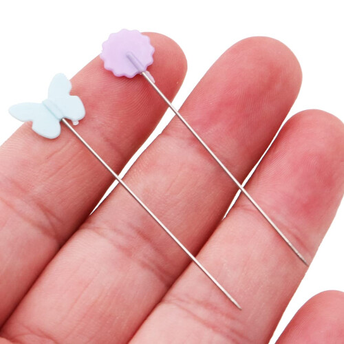 WANGCL 200Pcs Sewing Patchwork Pins Flat Button Head Pins with A Storage Box Assorted Pins for Dressmaker Craft Sewing Projects 1
