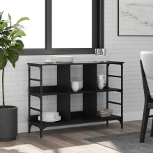 Iiaky Buffet Storage Cabinet Living Room Wood Kitchen Sideboard Accent Cabinet,Sideboard Black 102x32x73.5 cm Engineered Wood