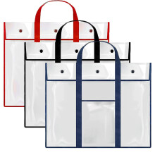 Hoite 3Pcs Large Waterproof PVC Art Portfolio Bag with Handle A2 Posters Storage Canvas Art Carrying Case Artist Artwork Files Tote