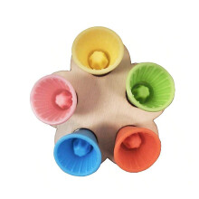 Sarini Insect Drinker Water Drinker for Insects Bee Drinker Watering Point Bumblebees Landing Site 5 Small Flowers and Discs Wooden Flowers (Colourfu