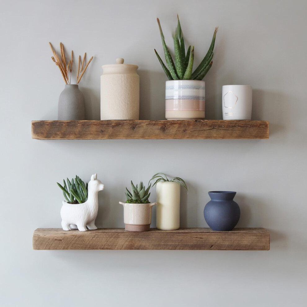 Urban Legacy Floating Shelves Made From Genuine Reclaimed Wood | Trendy, Modern, Barn Wood | Amish Made In Lancaster County, Pa (Natural, 30"X7"X 2") 67179831