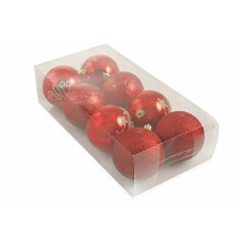 Galileo Casa Christmas Bauble Set, Red, 8 x 8 x 8 cm, 8 Units