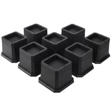 BTSD-home Furniture Risers 3 Inch Bed Risers Heavy Duty Adjustable Dorm Bed Lifts Risers Table Desks Legs Blocks 8 Pack Black