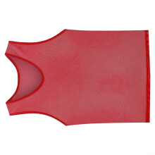 Breathable Mesh Sports Training BIBS, Lightweight Red Vests for Team Sports, Adult Size, Quick-Dry Material