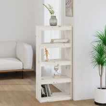 VACARX Book Cabinet/Room Divider White 60x30x135.5 cm Solid Wood Pine,Item colour-White