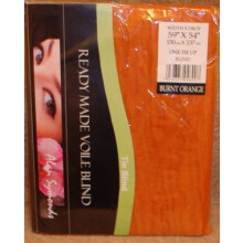 Plain Voile Tie Blind, Voile Curtain Panel, Slot Top, Sheer Rod Pocket Voiles (59" x 54 Orange)
