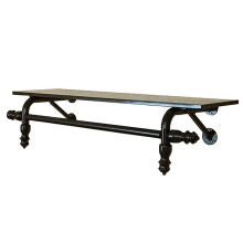 JUNNIU Wall Industrial Style Floating Shelf with Clothes Rod Commercial Clothing Display Rack,Iron Garment Coat Rack with Shelf (Size : 1203025cm)