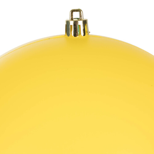 Vickerman 6" Yellow 4-Finish Ball Ornament Set. Includes 4 Ornaments per Box. 1