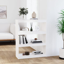 ZEYUAN Book Cabinet/Room Divider White 80x30x103.5 cm Solid Wood Pine,wooden bookcase free standing shelf Living Room, Home, Office Use Furniture to