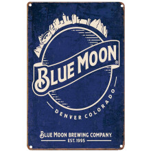 Tin Sign For Blue Moon Denver Colorado Vintage Sign Coffee Bar Wall Decor Art Poster Beer Signs for Man Caves 8X12Inch