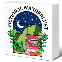 Book Lover Desk Decor,Fictional Wanderlust Wood Block Sign Desk Decor for Home Bedroom Office Reading Room Decor,Reading Desk Decor,Book Lover Gift f