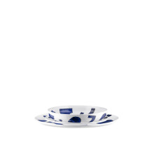 Alessi Itsumo - Yunoki Ware NF08S12 - Designer Table Set, Everyday Use, Minimalist Aesthetic, in White Porcelain with Samiro Yunoki Decor, 12 Pieces