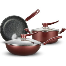GSZCCZS 3 -Pieces Kitchen Cookware Set - Nonstick Pots and Pans Set with 30Cm/26Cm Frying Pan 24Cm Soup Pot All-Stove Suitable