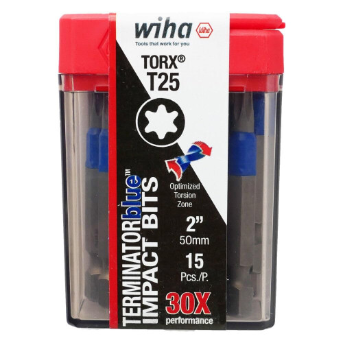Wiha TerminatorBlue Impact Bit Torx T25-2 Inch - 15 Pack