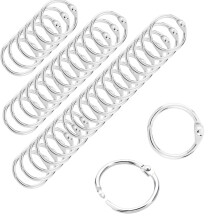 50pcs Inner Dia. 5/8" Loose Leaf Book Binder Hinge Snap O Ring Locking Keychain Metal Craft Parts Album Scrapbook Craft (5/8" 50pcs)
