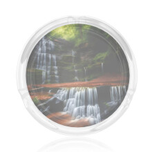Waterfall View Glass Ashtray with Cigarette Holder Grooves for Living Rooms, Bedrooms, Conference rooms, Offices