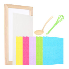 PATIKIL A4 Sizes Wooden Paper Making Screen Set, 11.8 x 8.3 Inch Single Paper Making Mould and Deckle Papermaking Supplies Frame with Tools for Paper