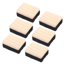 6pcs Portable Mini Wooden Chalkboard Erasers With Felt Cleaning Pads Lightweight Dustless Blackboard Erasers Bulk Pack